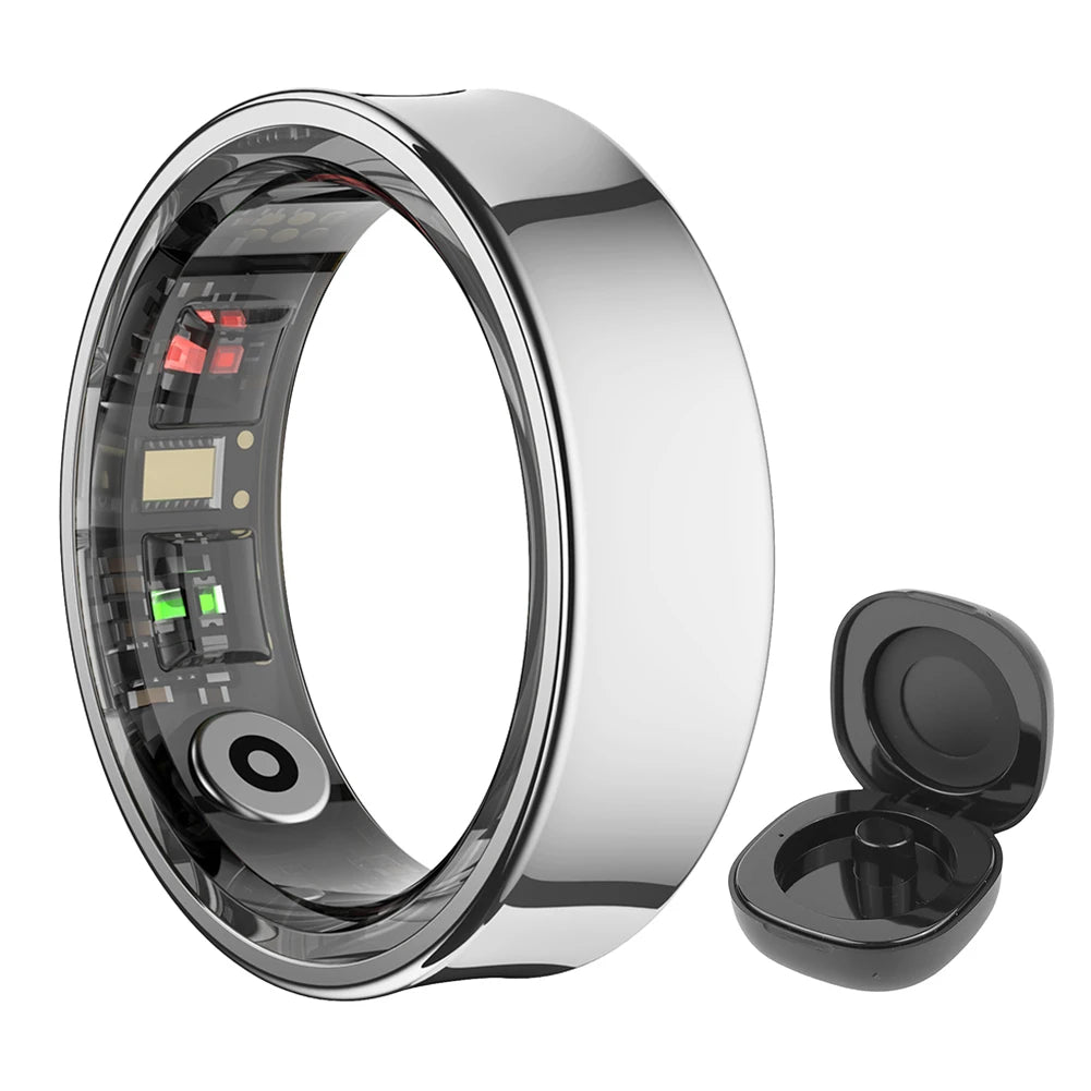 R09 Smart Ring – Anello intelligente impermeabile per la salute e il fitness con monitoraggio della frequenza cardiaca, del sonno e della SpO₂