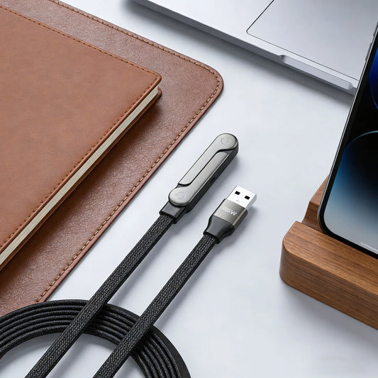 🔌 Cavo dati pieghevole 240W / 65W con supporto invisibile
Cavo intrecciato per ricarica rapida per iPhone 17 e altri dispositivi