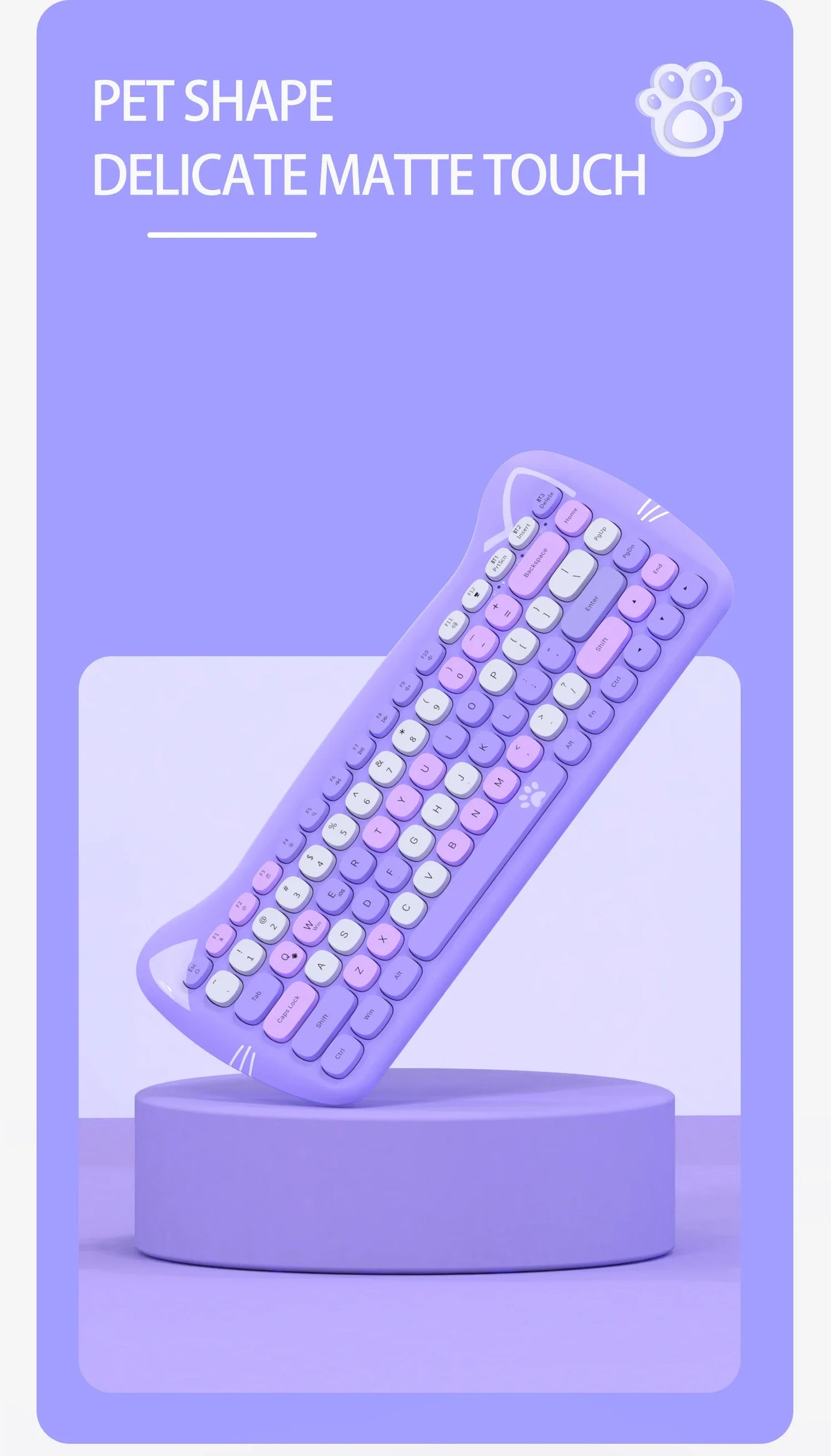 Tastiera Bluetooth AJAZZ 3060i – Tastiera meccanica wireless a 84 tasti, regalo portatile e carino per desktop e laptop