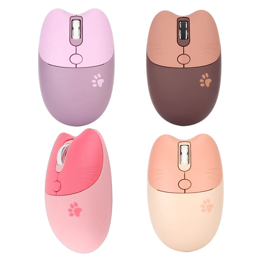 Mouse Wireless a Forma di Gatto 2.4G, Silenzioso, con Ricevitore USB, Portatile, 3 Livelli DPI, per Laptop e Computer M3