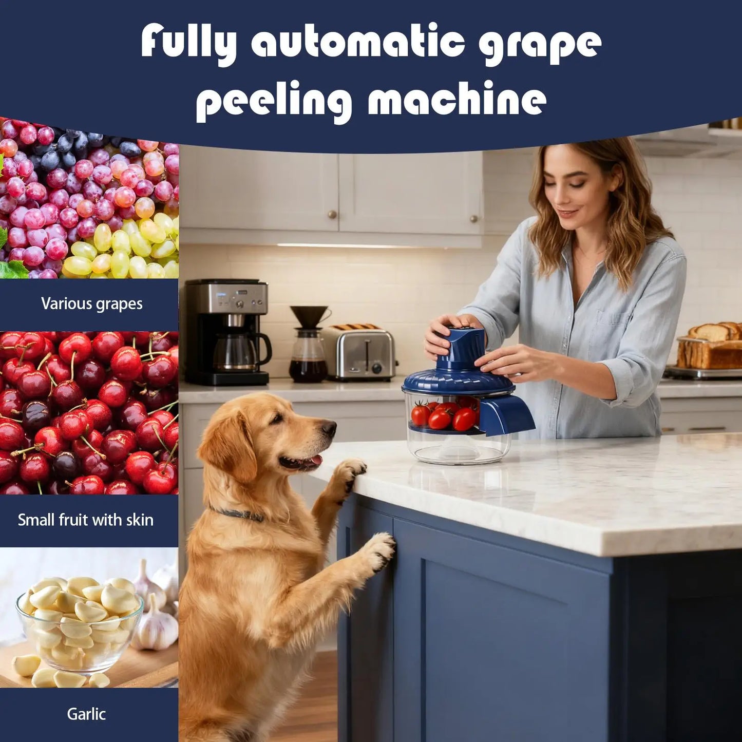🍎 Sbucciatore elettrico automatico intelligente (wireless e portatile)

Sbucciatore rapido per uva, pomodori e aglio - Uso domestico in cucina