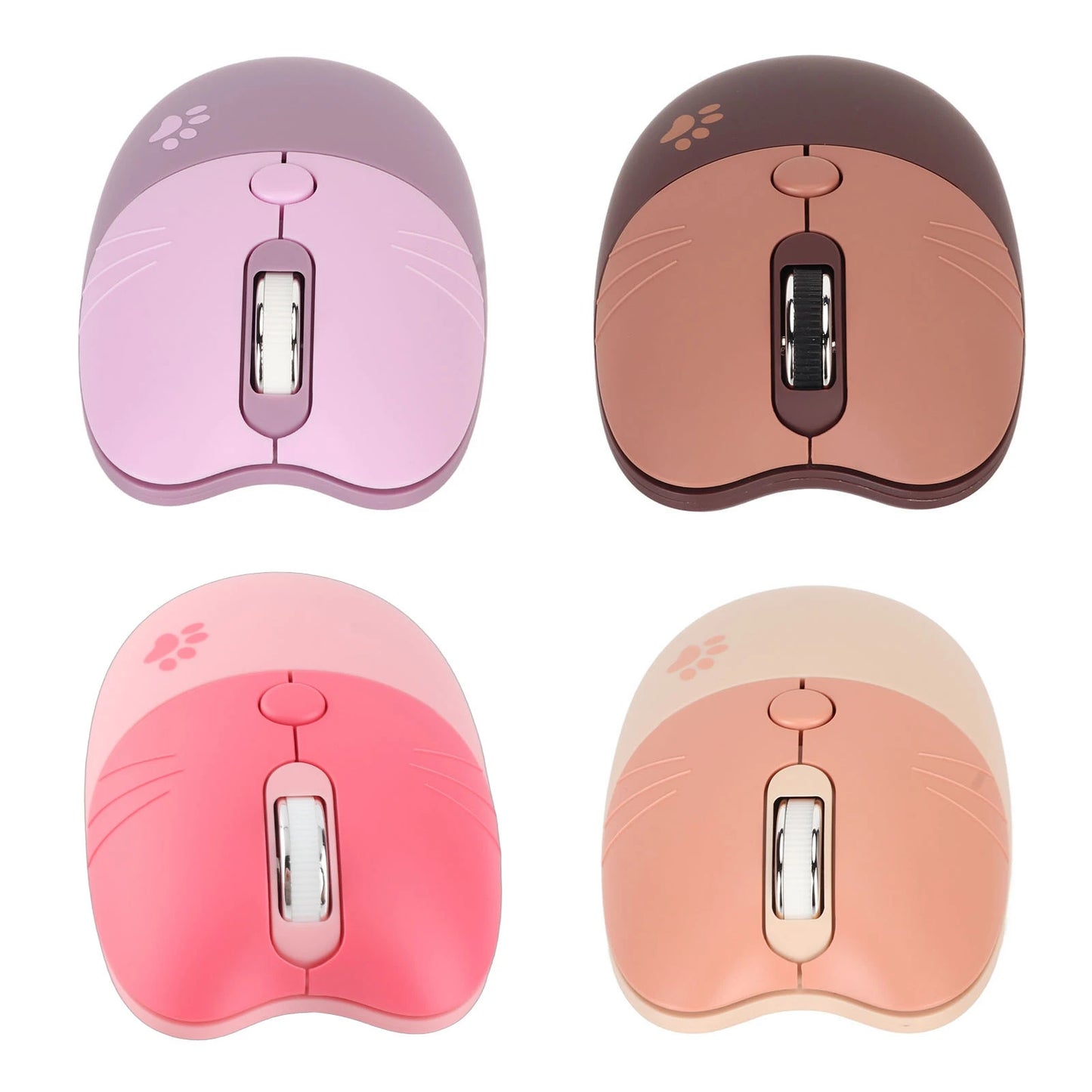 Mouse Wireless a Forma di Gatto 2.4G, Silenzioso, con Ricevitore USB, Portatile, 3 Livelli DPI, per Laptop e Computer M3