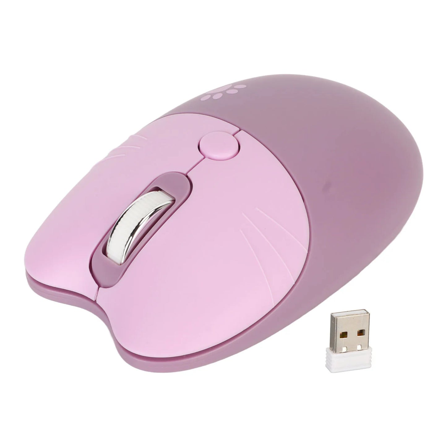 Mouse Wireless a Forma di Gatto 2.4G, Silenzioso, con Ricevitore USB, Portatile, 3 Livelli DPI, per Laptop e Computer M3