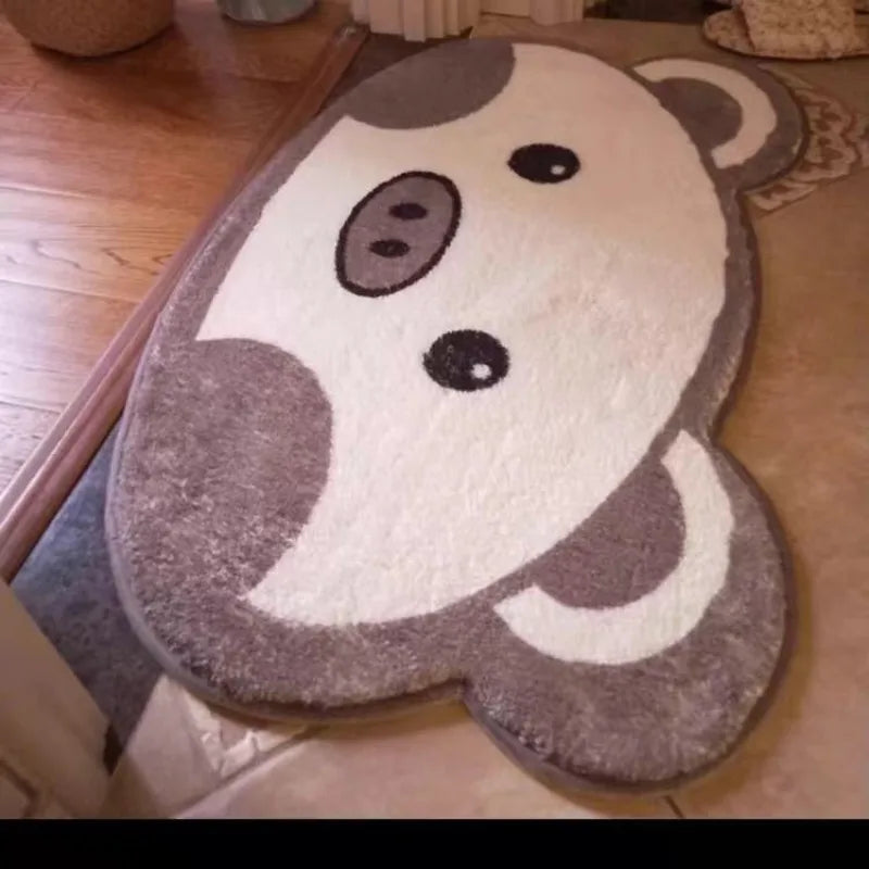 Tappetino per zampa di gatto morbido e resistente all'usura per camera dei bambini, tappetino assorbente per bagno, cartone animato, imitazione cashmere