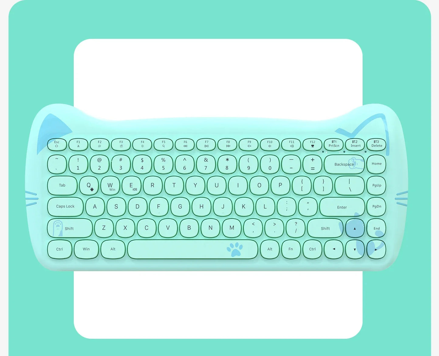 Tastiera Bluetooth AJAZZ 3060i – Tastiera meccanica wireless a 84 tasti, regalo portatile e carino per desktop e laptop