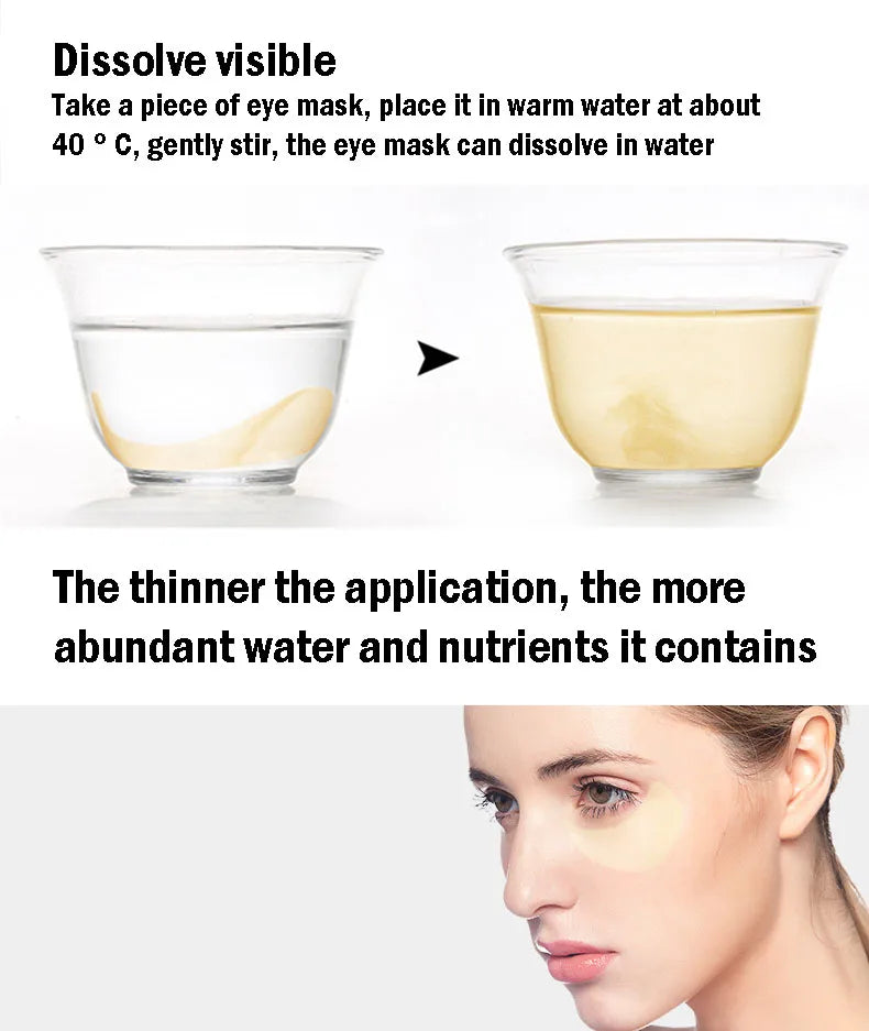 Maschera per gli occhi al collagene e alghe dorate (60 pezzi) – Cerotti in gel anti-occhiaie, gonfiore e anti-età