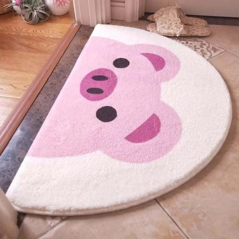 Tappetino per zampa di gatto morbido e resistente all'usura per camera dei bambini, tappetino assorbente per bagno, cartone animato, imitazione cashmere